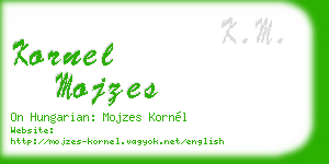 kornel mojzes business card