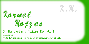 kornel mojzes business card